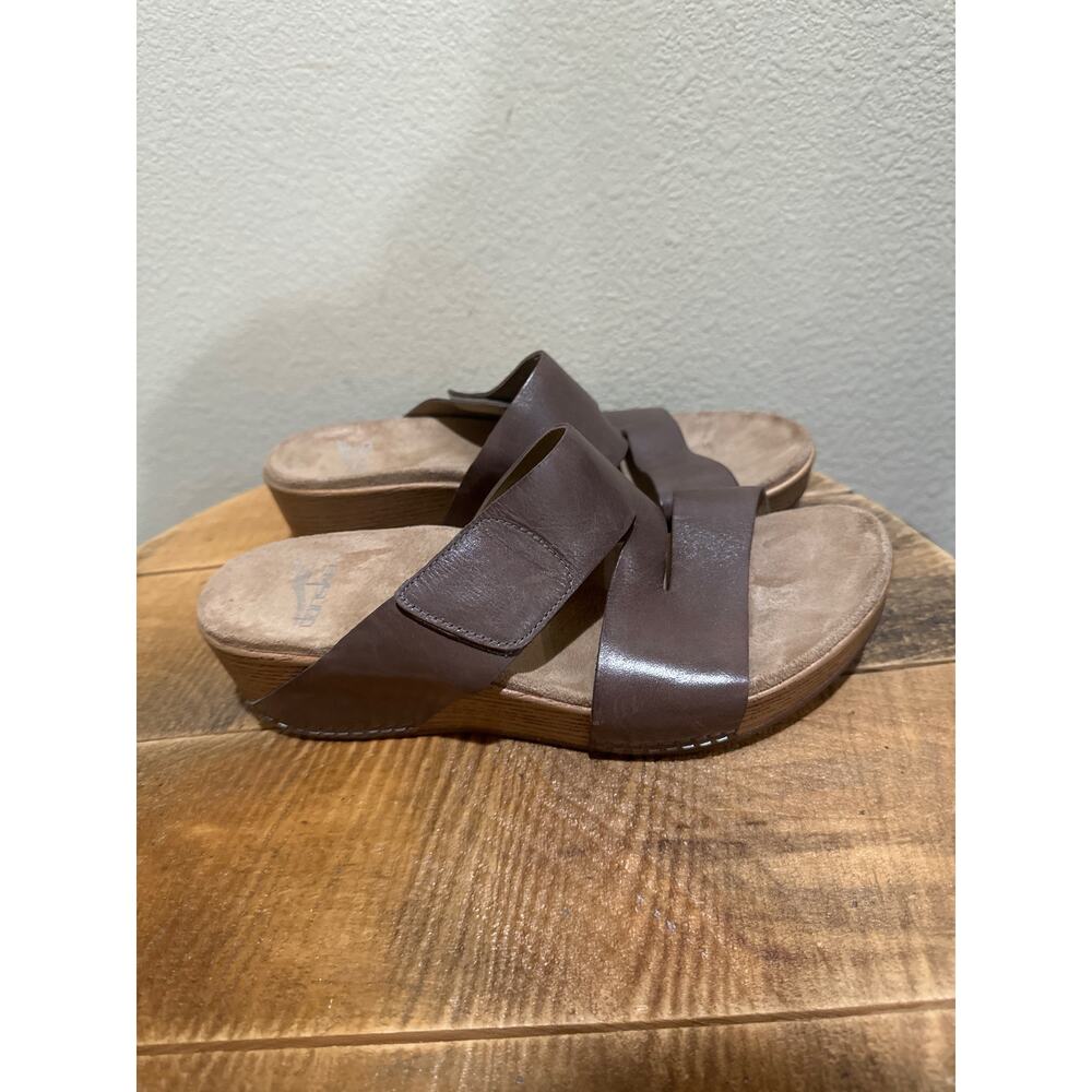 Dansko Brown Leather Slide Sandals